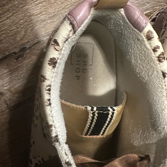 ShuShop Brown and Cream Sneakers with Satin Ribbon Laces - Picture 4 of 5